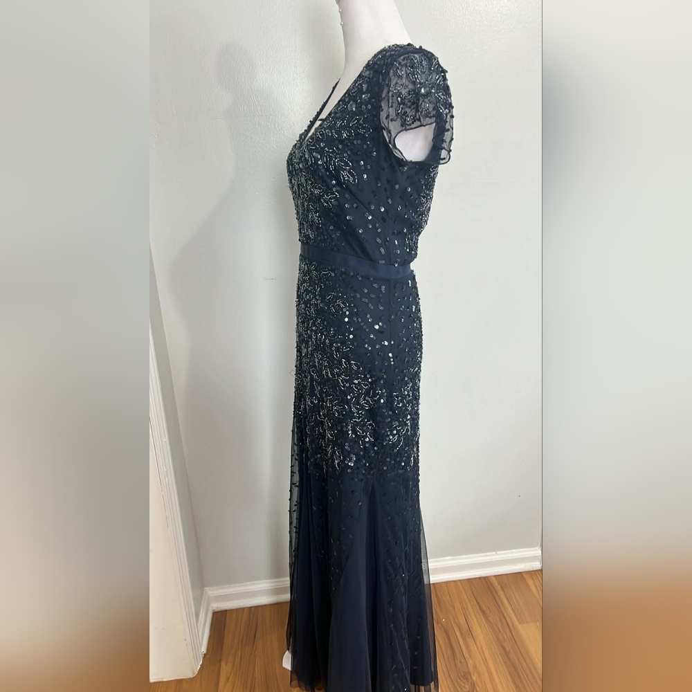 Adrianna Papell Midnight Blue Sequin Dress - Picture 5 of 13